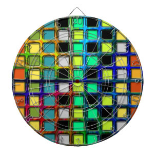 Colourful Grid-Tiled by Shirley Taylor Dartboard