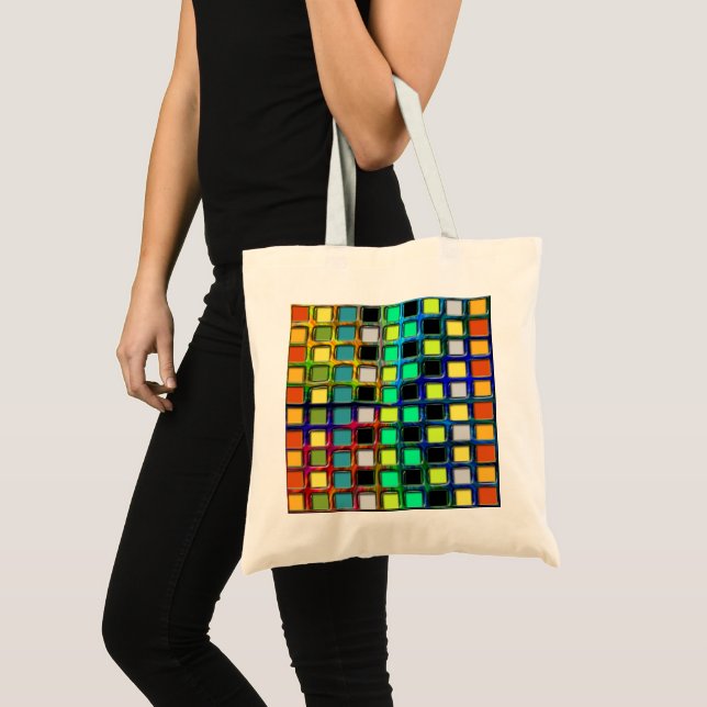 Colourful Grid-Tiled by Shirley Taylor Tote Bag (Front (Product))