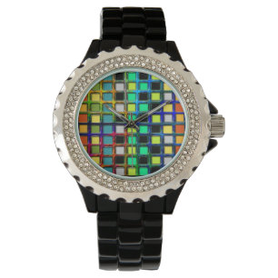Colourful Grid-Tiled by Shirley Taylor Watch