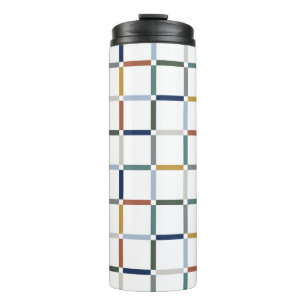 Colourful Grid with Negative Space Impressionist Thermal Tumbler