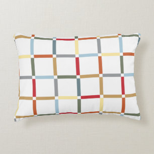 Colourful Grid with Negative Space Mid Mod-inspire Decorative Cushion
