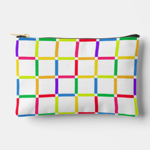 Colourful Grid with Negative Space Pop Art-Inspire Accessory Pouch