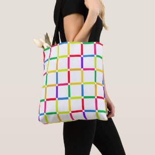 Colourful Grid with Negative Space Pop Art-Inspire Tote Bag