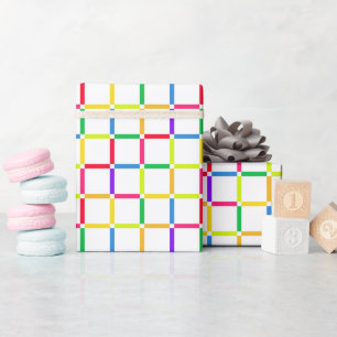 Colourful Grid with Negative Space Pop Art-Inspire Wrapping Paper