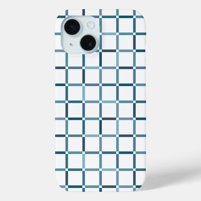 Colourful Grid with Negative Space Sea Tones Colou Case-Mate iPhone Case (Back)
