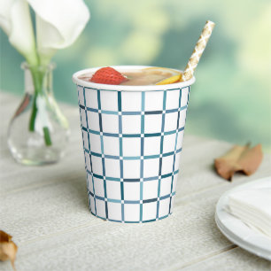 Colourful Grid with Negative Space Sea Tones Colou Paper Cups