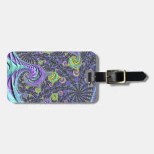 Colourful Groovy Boho Hippie Funky Abstract Fracta Luggage Tag