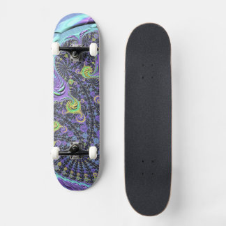 Colourful Groovy Boho Hippie Funky Abstract Fracta Skateboard