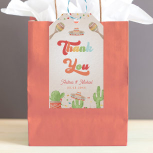 Colourful Groovy Fiesta Wedding Shower Thank You Gift Tags
