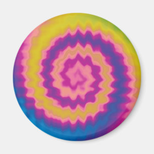 Colourful groovy funky retro tie dye pattern magnet