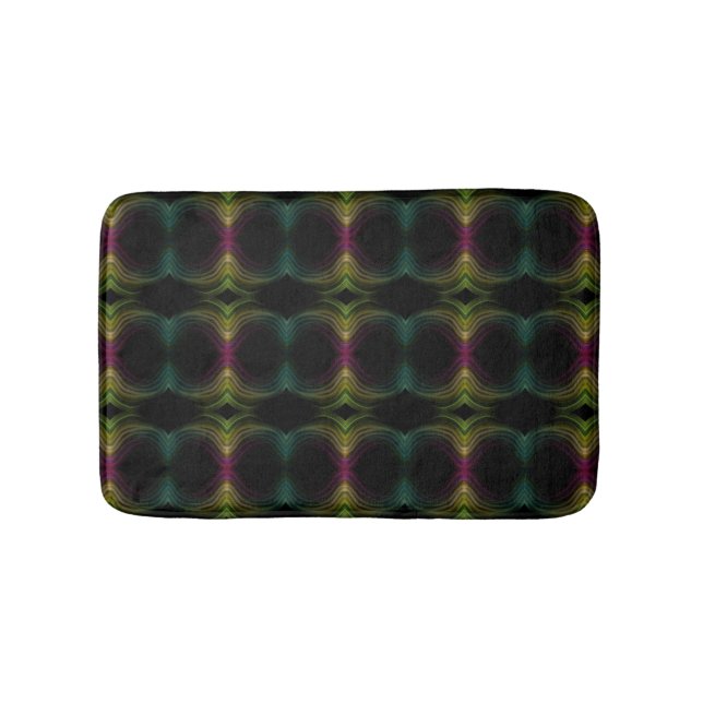 Colourful Groovy Psychedelic Pattern Abstract Art Bath Mat (Front)
