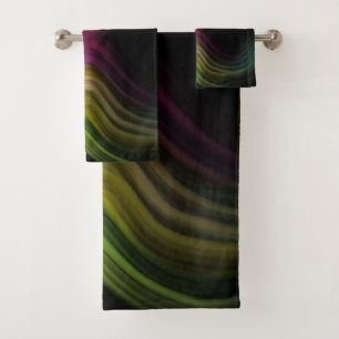 Colourful Groovy Psychedelic Pattern Abstract Art Bath Towel Set