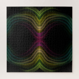 Colourful Groovy Psychedelic Pattern Abstract Art Jigsaw Puzzle