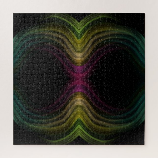 Colourful Groovy Psychedelic Pattern Abstract Art Jigsaw Puzzle (Vertical)