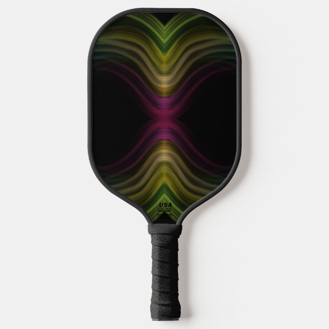 Colourful Groovy Psychedelic Pattern Abstract Art Pickleball Paddle (Front)