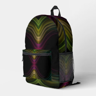 Colourful Groovy Psychedelic Pattern Abstract Art Printed Backpack