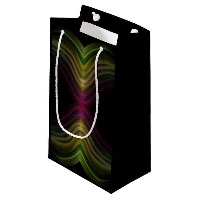 Colourful Groovy Psychedelic Pattern Abstract Art Small Gift Bag (Front Angled)
