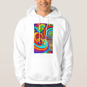 Colourful Groovy Rainbow Swirls Hoodie