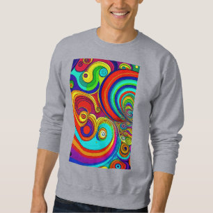 Colourful Groovy Rainbow Swirls Sweatshirt