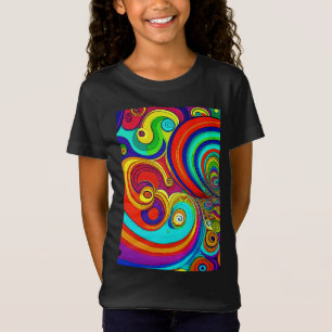 Colourful Groovy Rainbow Swirls T-Shirt
