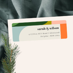 Colourful Groovy Retro Arch Bold Abstract Address
