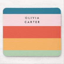 Colourful Groovy Retro Horizontal Stripe Name