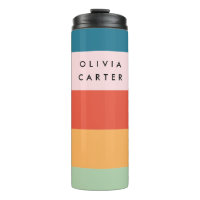 Colourful Groovy Retro Horizontal Stripe Name