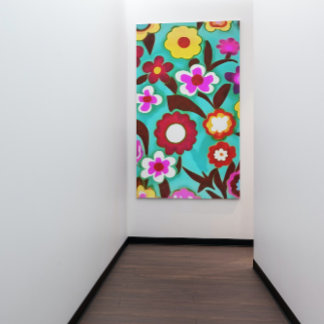 Colourful Groovy Seventies Floral Abstract Poster
