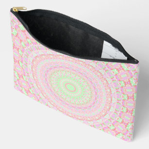 Colourful Groovy Trippy Boho Hippie Pastel Mandala Accessory Pouch