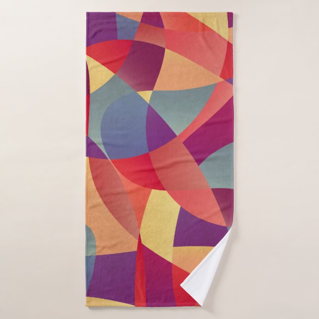 Colourful Grunge: Geometric Triangles Background Bath Towel (Bath Towel)
