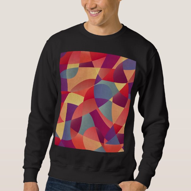 Colourful Grunge: Geometric Triangles Background Sweatshirt (Front)