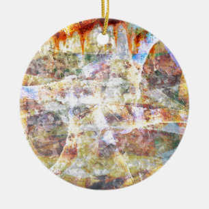 Colourful grunge graffiti ceramic tree decoration