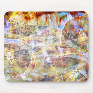 Colourful grunge graffiti mouse pad