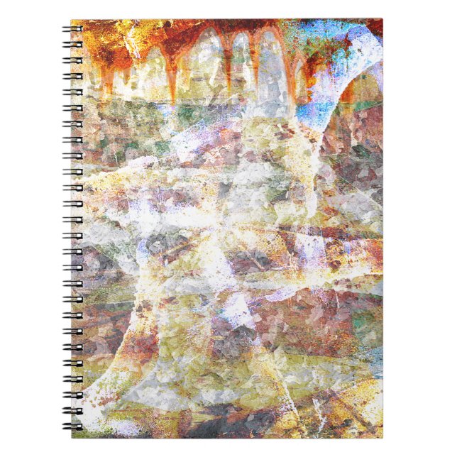 Colourful grunge graffiti spiral notebook (Front)