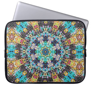 Colourful Grunge Mandala Laptop Sleeve