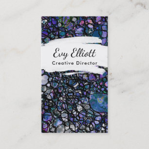 Colourful, Grungy Abstract Art with Circles Business Card