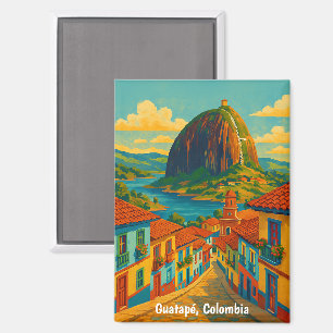 Colourful Guatape El Penol Rock Colombia Magnet