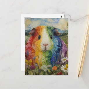 Colourful Guinea Pig in the Meadow Postcard