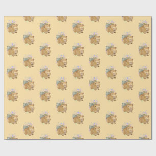 Colourful Guinea Pig Trio Rainbow Paint Splash Gif Wrapping Paper