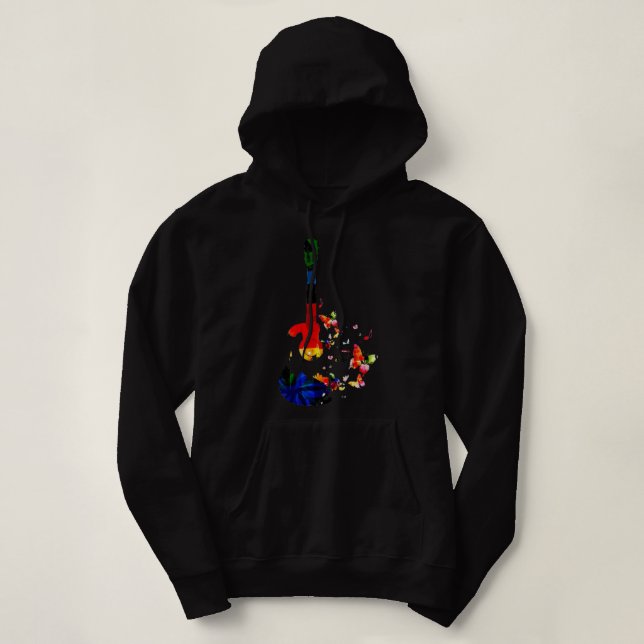 colourful guitar artwork hoodie (Design Front)
