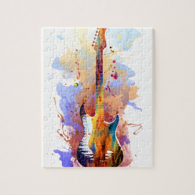 Colourful guitar jigsaw puzzle (Vertical)