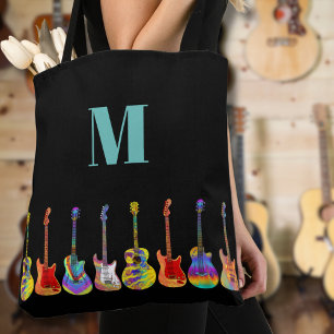 Colourful Guitar Monogram Tote Bag