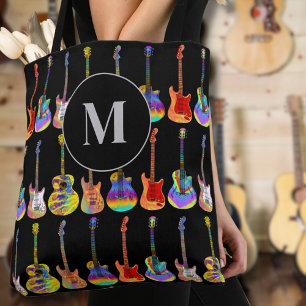 Colourful Guitar Monogram Tote Bag