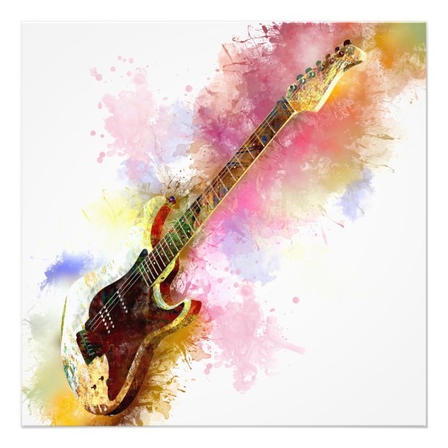 Colourful guitar photo print (Front)