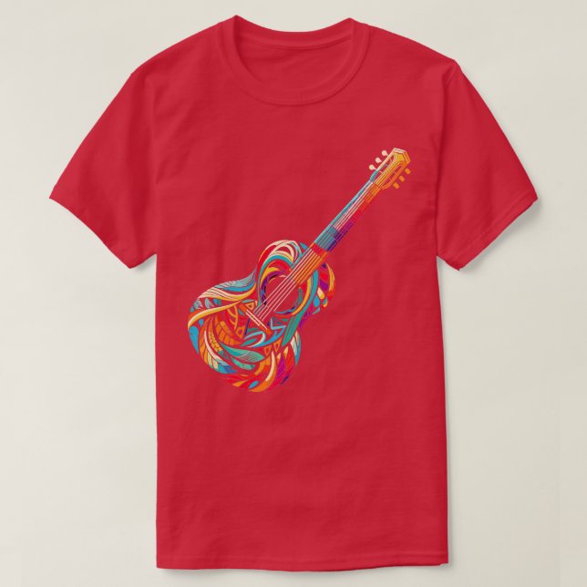 Colourful Guitar T-Shirt (Design Front)