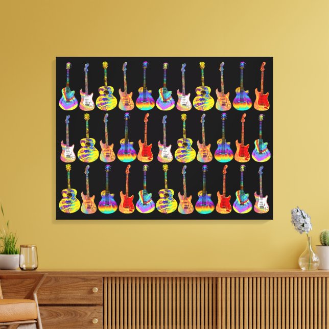 Colourful Guitars Canvas Print (Insitu(LivingRoom))