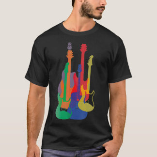 Colourful Guitars Guitarist Musician Music Gift T-Shirt