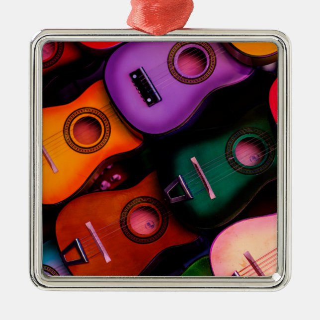Colourful Guitars Metal Tree Decoration (Front)