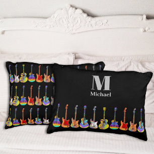 Colourful Guitars Monogram Pillowcase