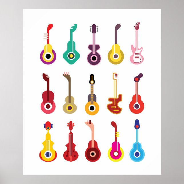 Colourful guitars poster (Front)